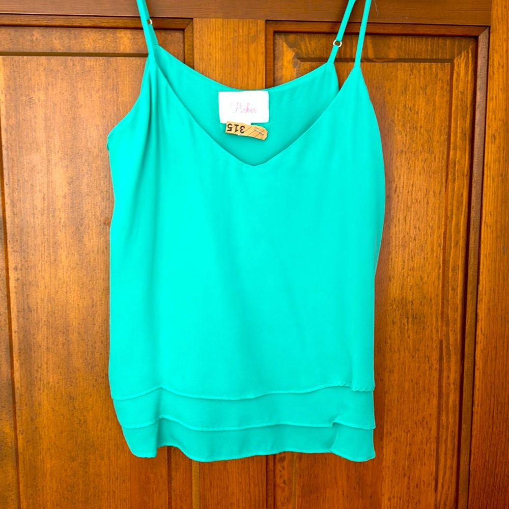 Pale mint green camisole from Parker at Saks Fifth Avenue.